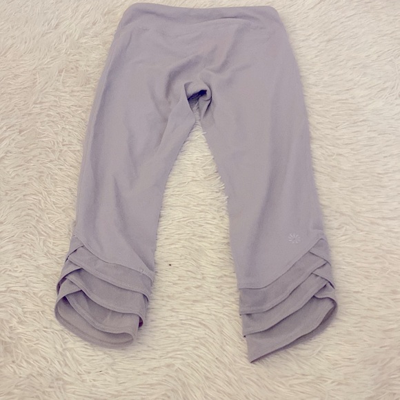 Athleta girls light purple cropped leggings. Mesh details at the bottom - Picture 2 of 4